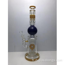 Bongs en verre à double chambre avec plusieurs percolateurs spéciaux